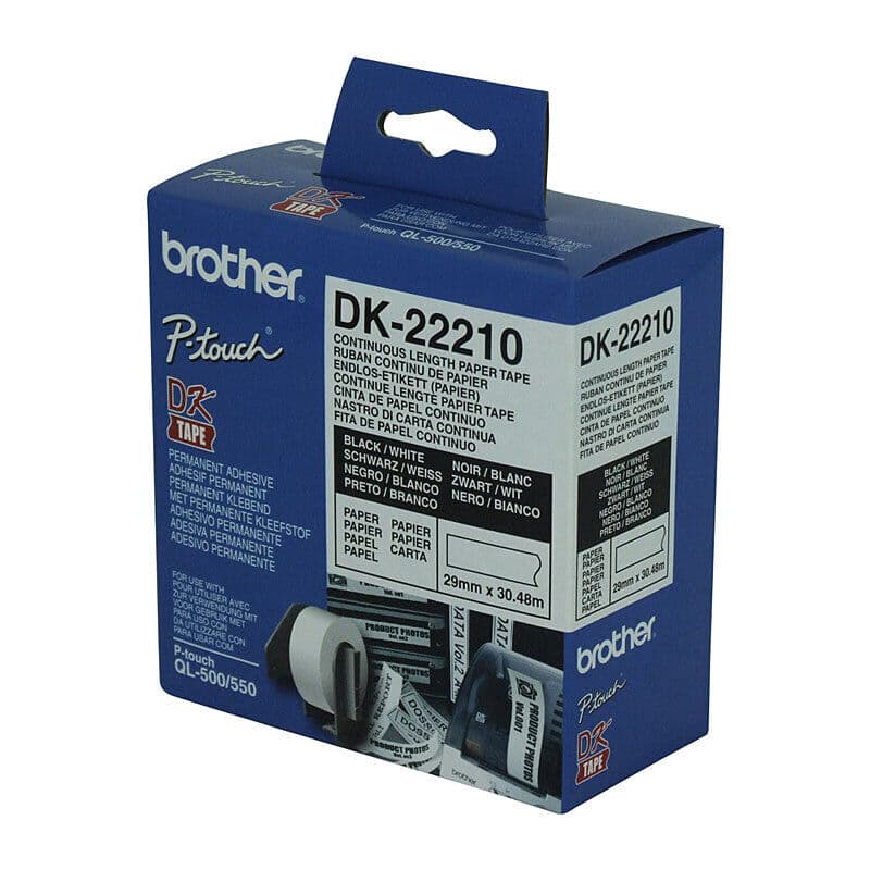 Brother DK22210 White Roll by Brother — Buy at FetchInk Australia