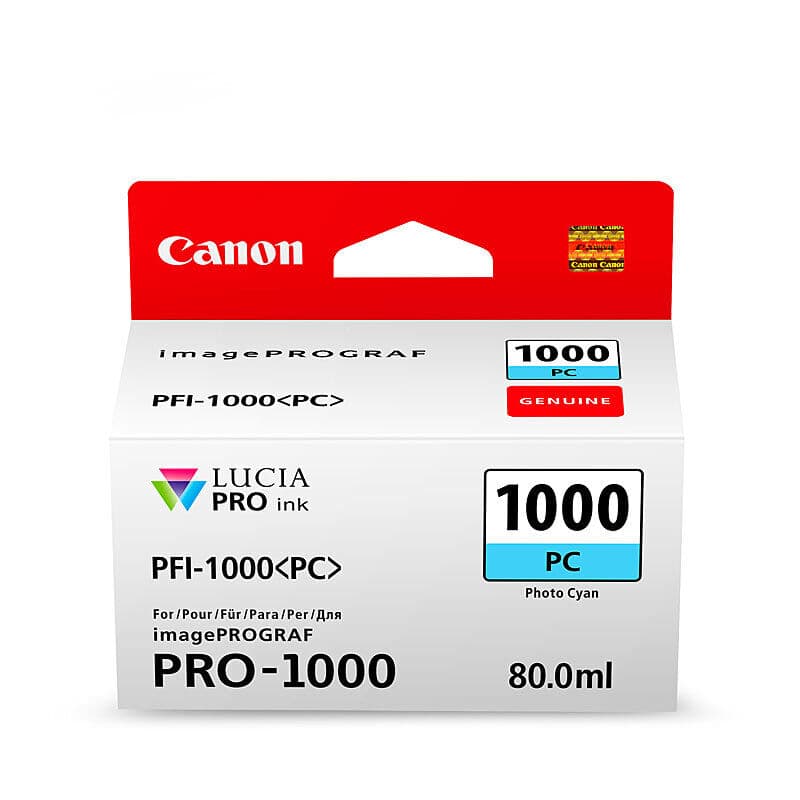 Canon PFI1000 Ph Cyan Ink Cart by Canon — Buy at FetchInk Australia