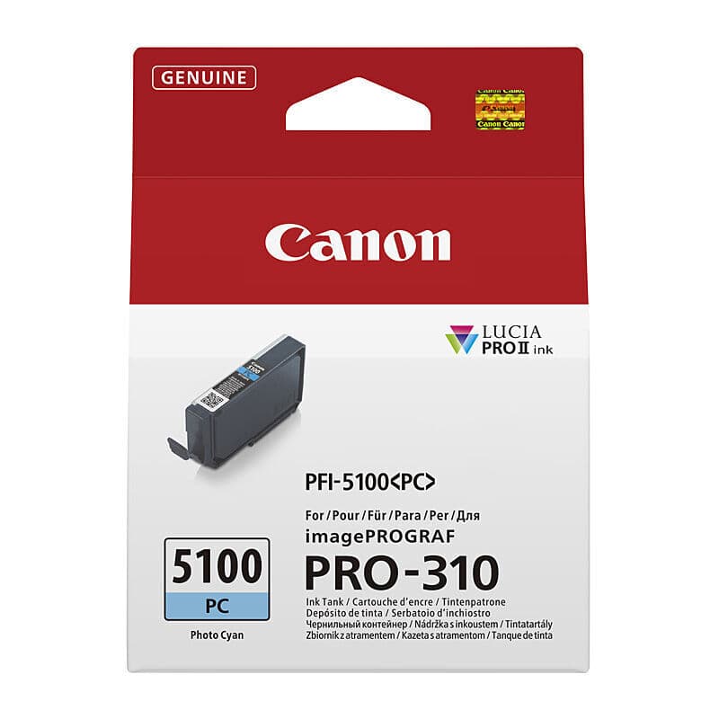 Canon PFI5100 Ph Cyan Ink Cart by Canon — Buy at FetchInk Australia