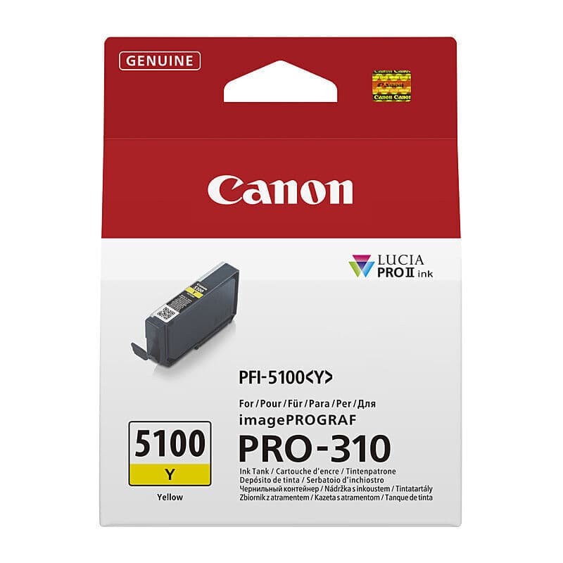 Canon PFI5100 Yellow Ink Cart by Canon — Buy at FetchInk Australia