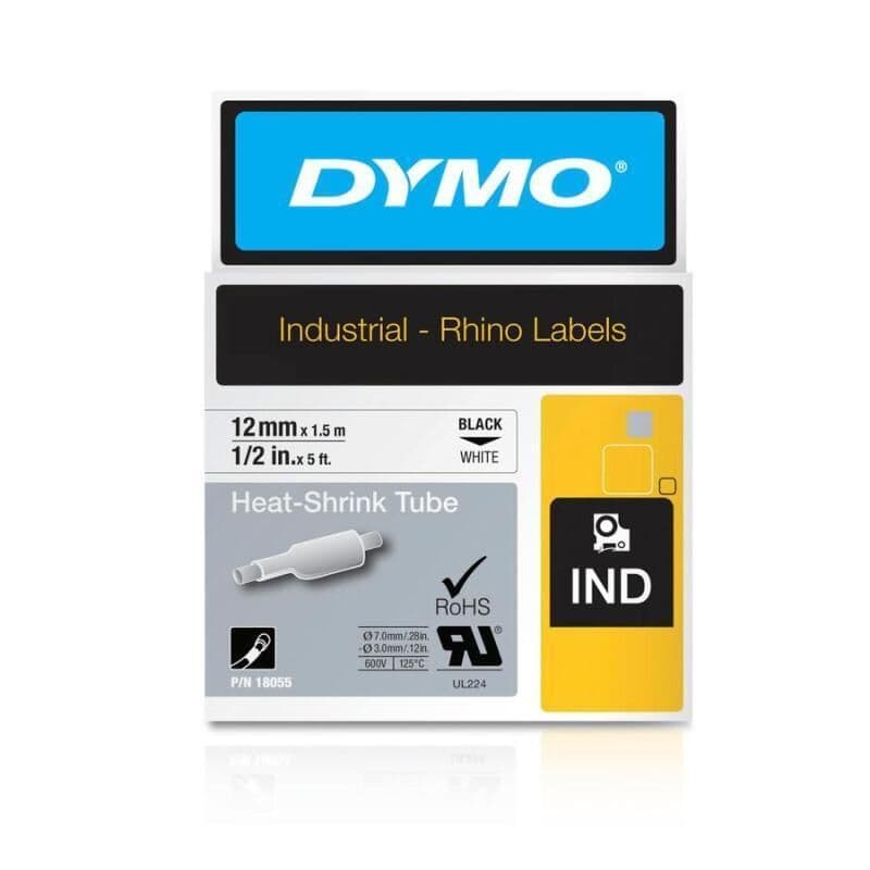 Dymo Rhno Tube Ht Shrk 12mm Wh by Dymo — Buy at FetchInk Australia