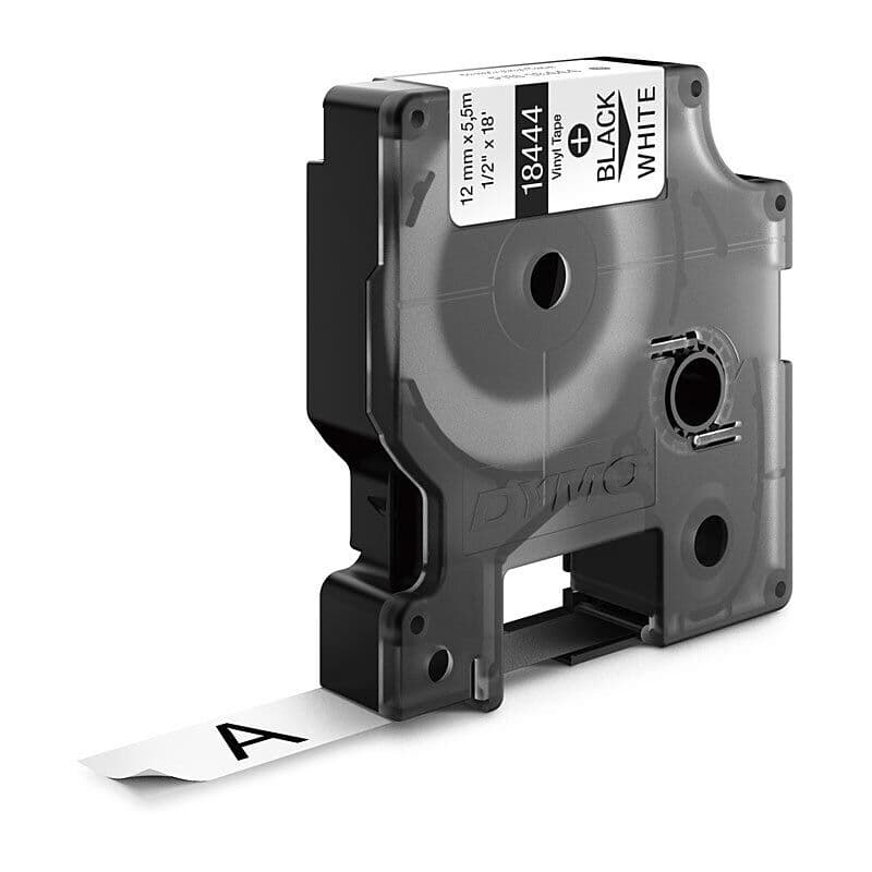 DymoRhino Blk on Wht 12mm Tape by Dymo — Buy at FetchInk Australia