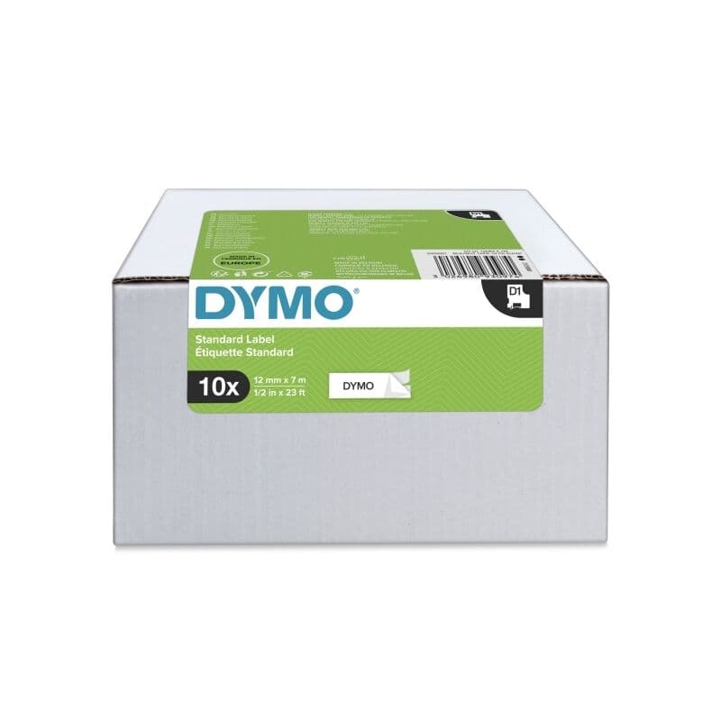 Dymo D1 Bk/Whi 12Mmx7M Pk10 by Dymo — Buy at FetchInk Australia