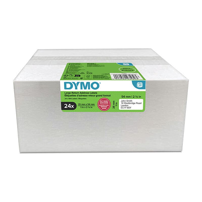 Dymo LabelWriter Address Labels 25 x 54mm, Pack of 24, Dymo, at FetchInk Australia