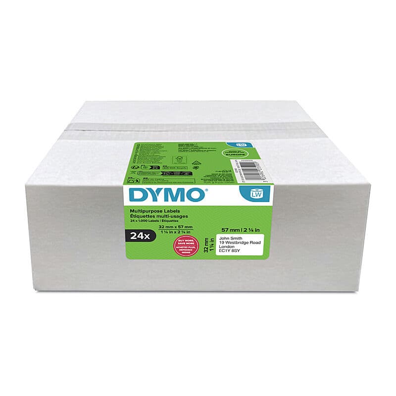 Dymo LabelWriter Multi-Purpose Labels 32 x 57mm, Pack of 24, Dymo, at FetchInk Australia