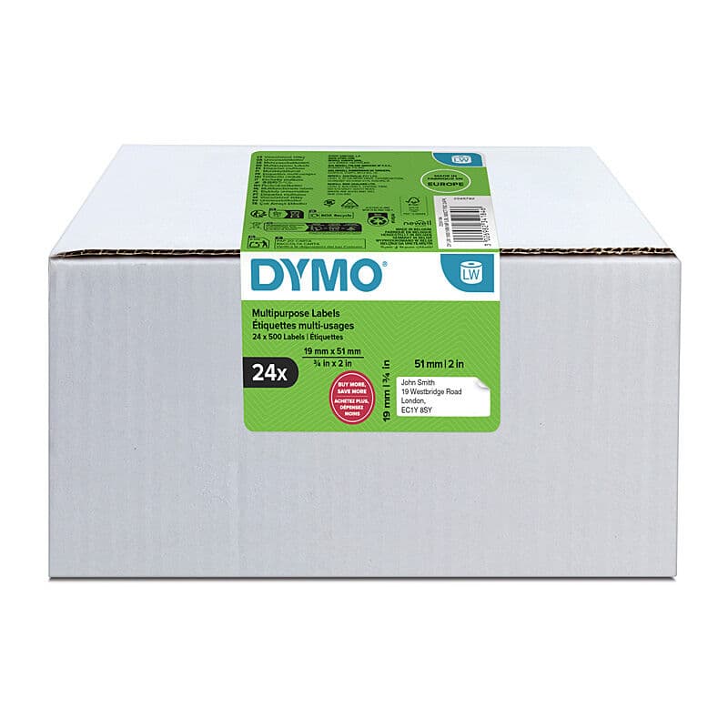 Dymo LabelWriter Multi-Purpose Labels 19 x 51mm, Pack of 24, Dymo, at FetchInk Australia