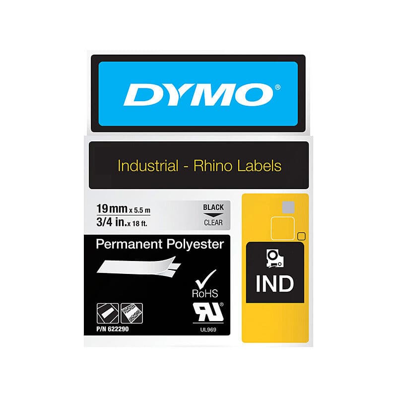 Dymo Rhino PermPoly 19mm Clear by Dymo — Buy at FetchInk Australia