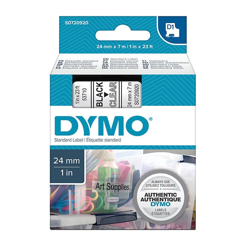 D1 Blk on Clr 24mmx7m Tape by Dymo — Buy at FetchInk Australia