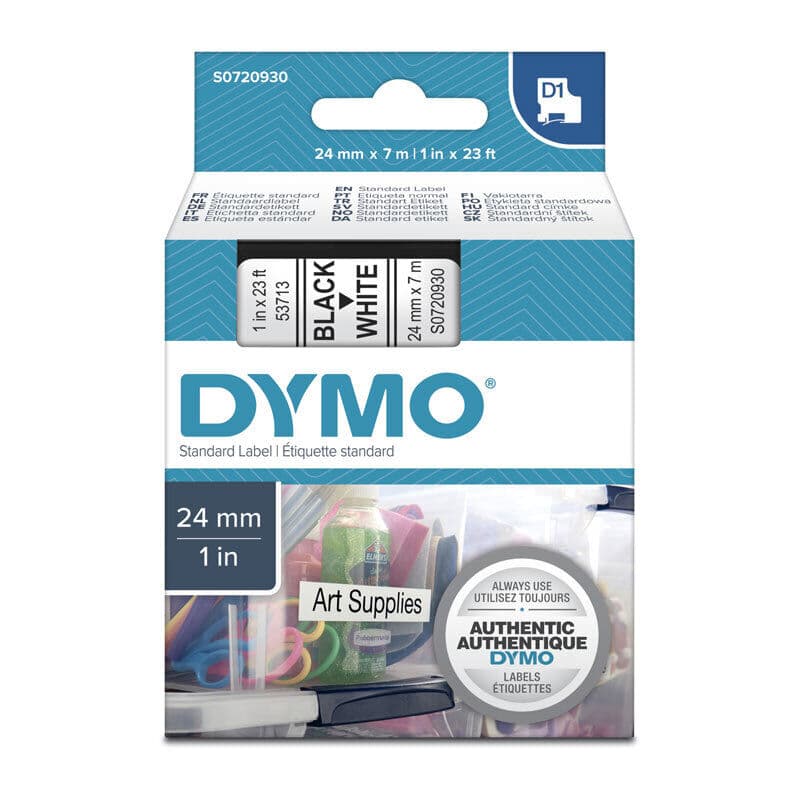D1 Blk on Wht 24mmx7m Tape by Dymo — Buy at FetchInk Australia