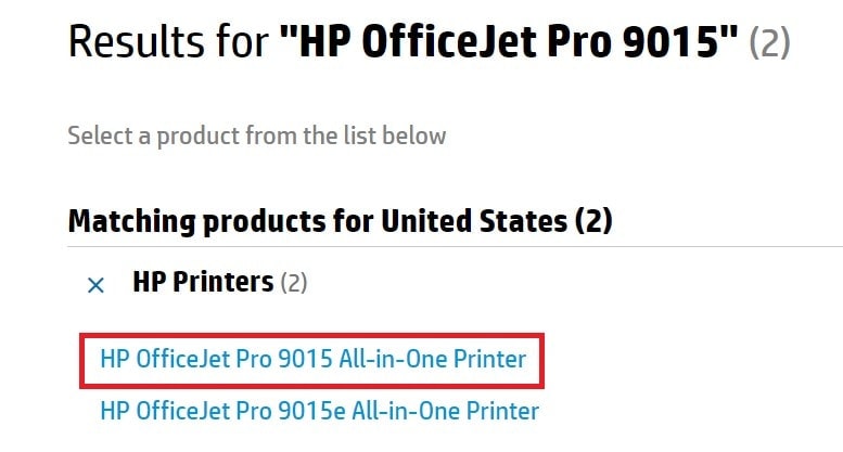 HP OfficeJet Pro 9015 printer — compatible cartridges available