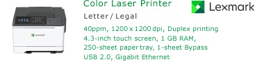 Lexmark CS622de printer — compatible cartridges available