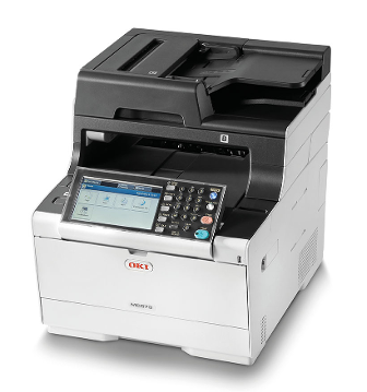 OKI MC853dn printer — compatible cartridges available
